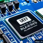 Home 20 바이오스와 UEFI 설정 차이 - A modern computer motherboard close-up showcasing UEFI firmware interface on a high-resolution monit...